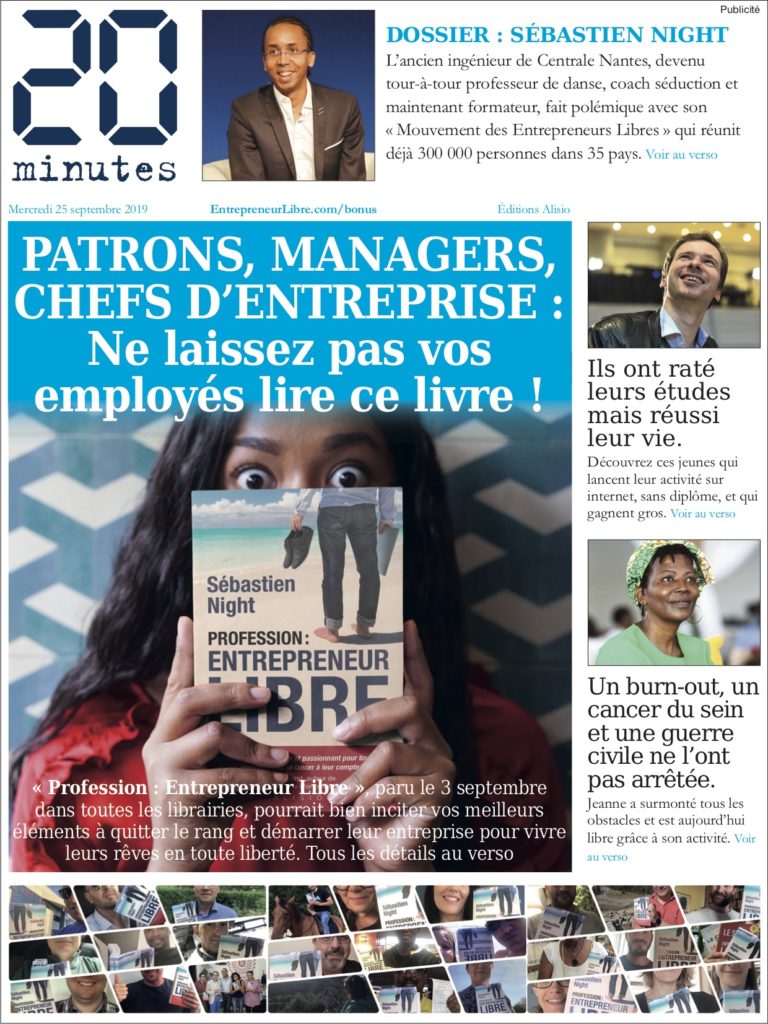 20 Minutes Nantes : Patrons, managers, chefs d’entreprise : Ne laissez pas  vos employés lire ce livre ! (par Sébastien Night)